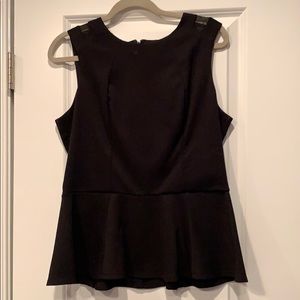 Black Peplum Top with Mesh